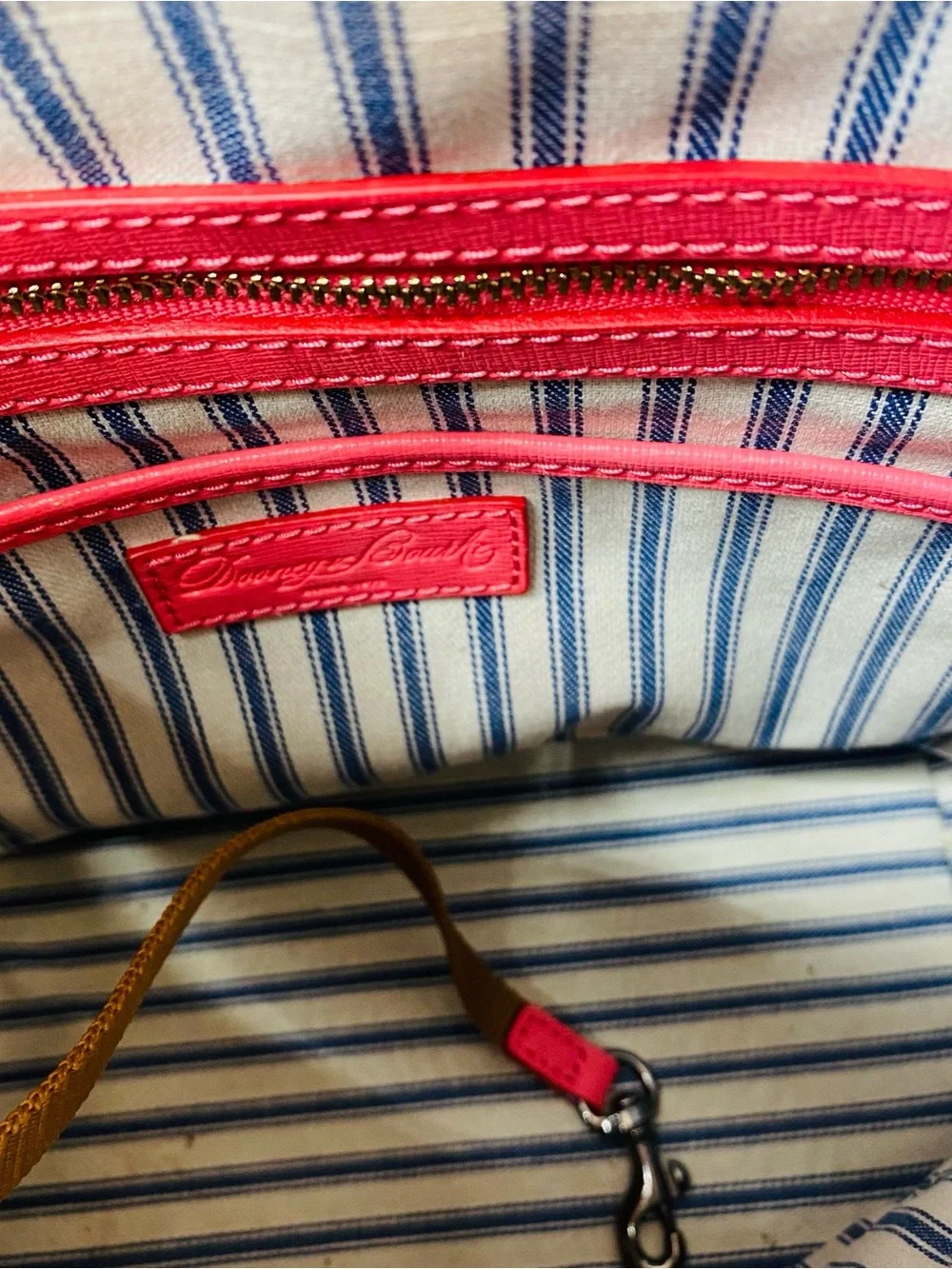 Dooney & Bourke Saffiano Leather Drawstring Bucket Bag Hot Pink Neon